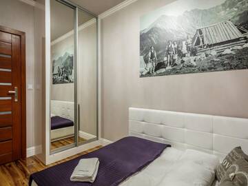 Фото номера Улучшенные апартаменты с террасой Апартаменты TatryTop Zakopiańskie Tarasy Premium &amp; SPA г. Закопане 12